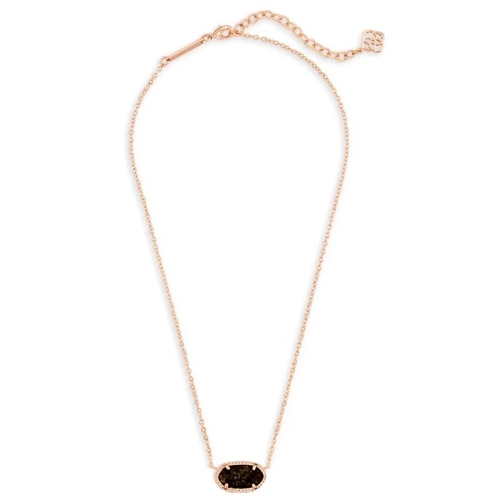 KENDRA SCOTT • Rose Gold Elisa Chocolate Drusy Necklace - Picture 4 of 4